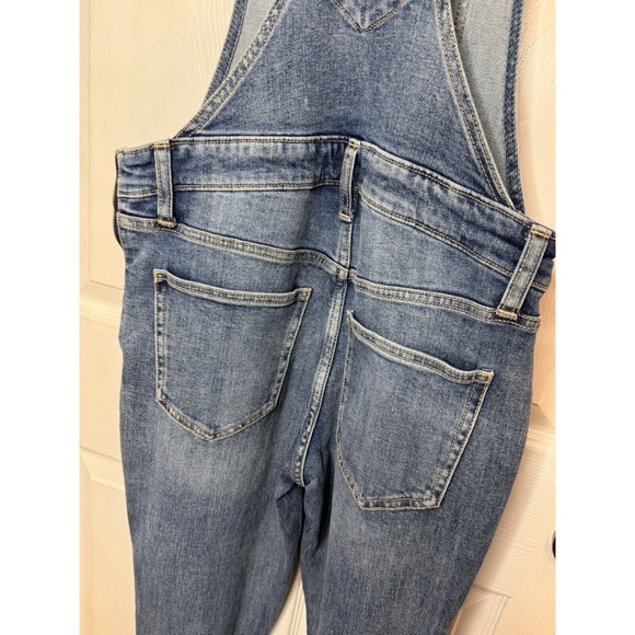 Old Navy Women's Blue Denim Bib Overalls Distressed Size 2 Stretch - Picture 7 of 7